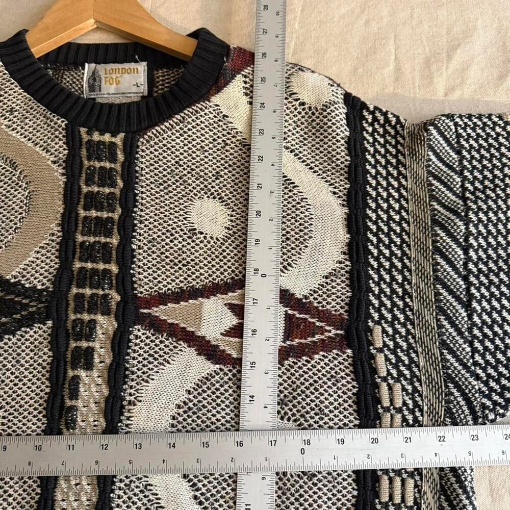 Vintage London Fog Coogi Style Men's L Sweater Textured 90s - Picture 8 of 8
